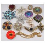 JEWELRY. 14 Pcs. of Costume Jewelry Inc. Signed.