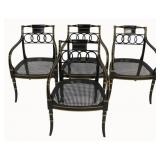 BAKER Signed Set Of 4 Regency Style Armchairs