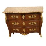 French Regence Bronze Mounted Marbletop Commode.
