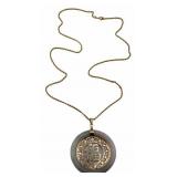 JEWELRY. 14kt Gold and Jade Necklace.