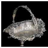 STERLING. Antique Sterling Cake Basket.