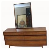 Danish Modern Teak Dresser & Mirror.