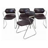 4 Purple ANTON Stacker Chairs.