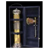 JUDAICA Cased Modern Judaica Set with Lion Grogger