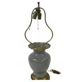 Antique Bronze Mounted Crackle Glaze Celadon Lamp