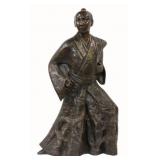 Japanese Bronze Standing Warrior or Samurai.