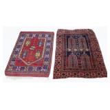 (2) Vintage And finely Hand Knotted Carpets.