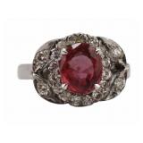 JEWELRY. Colored Gem and Diamond Cocktail Ring.