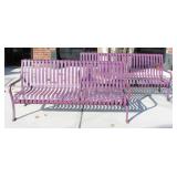 Midcentury Pair Of Iron Benches.