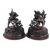 Pair of Japanese Bronze 
