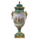Large Sevres Napoleonic Porcelain Lidded Urn