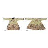 Chinese Embroidered Silk Dragons Robe.