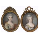 TWO FEMALE FRENCH PASTELS (18TH/19TH CENTURY).