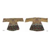 Chinese Embroidered Silk Dragons Robe.
