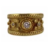 JEWELRY. Dilaro 18kt Gold and Diamond Ring.