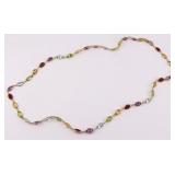 JEWELRY. ASH 14kt Gold and Colored Gem Necklace.