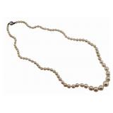 JEWELRY. Graduated Pearl and Diamond Necklace.