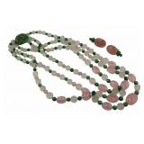 JEWELRY. 3 Pc. Jade and Quartz Jewelry Suite.