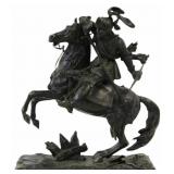 Large Unsigned Bronze of Knight on a Horse.