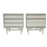 Midcentury Pair of Painted Nightstands.