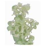 Chinese Highly Carved Jade Lidded Urn with Peach