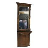 Victorian Eastlake Style Oak Hallway Mirror.