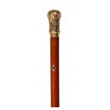 GOLD. Antique French 18kt Gold Mounted Knob Cane.