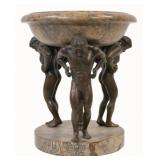 Vintage Bronze & Stone Figural Center Piece.
