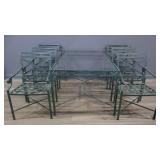 BROWN JORDAN Patinated Metal Table & Chairs.