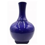 Chinese Monochrome Blue Porcelain Vase.