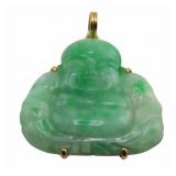 JEWELRY. TRIO 14kt Gold and Carved Jade Buddha