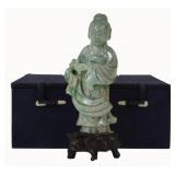 Chinese Carved Jade Standing Figure of a GuanYin.