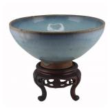Chinese JunYao Bowl with Carved Base.