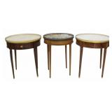 Lot of 3 Louis XV1 Marbletop Builloitte Tables.