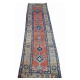 Antique And Finely Hand Knotted Runner.