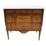 Signed Antique Louis XVI Style Marbletop Commode