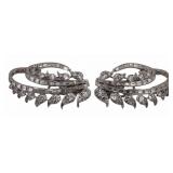 JEWELRY. Pair of Platinum and Diamond Clips.