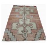 Vintage And Finely Hand Knotted Oushak  Carpet