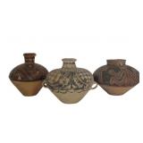 Lot of 3 Large Vintage Pottery Jars.