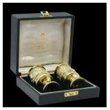 SILVER. Pair of English Silver Pounce Pots.