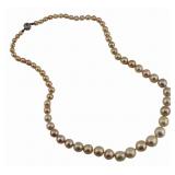 JEWELRY. Graduated Pearl and Diamond Necklace.