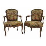 An Antique Pair of Louis XV Style Armchairs.