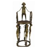 Vintage & Large African Benin Style Bronze Figural