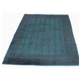 Vintage And Finely Hand Knotted Bokhara Carpet.