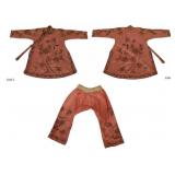 Chinese Pink Silk Embroidered Jacket and Pants.