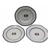 (3) Chinese Export Armorial Blue and White Bowls.