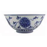 Chinese Blue and White Chrysanthemum Bowl.