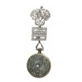 JEWELRY. Longines 18kt Gold Guilloche, and Diamond