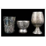 JUDAICA. (3) Assorted Sterling & Silver Kiddush