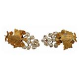 JEWELRY. Russian Silver Gilt Seed Pearl Earrings.